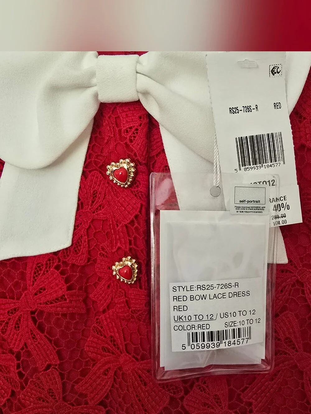 SELF PORTRAIT KIDS Bow lace dress Collar